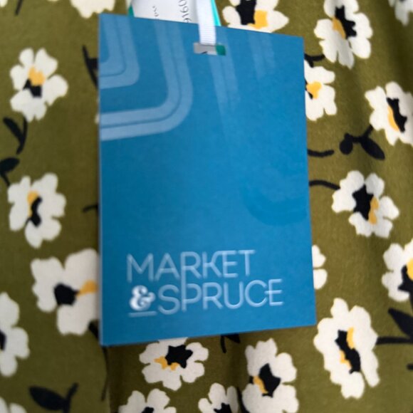 Market & Spruce Olive Floral Spaghetti‑Strap Maxi Dress • XS • NWT - Picture 3 of 3